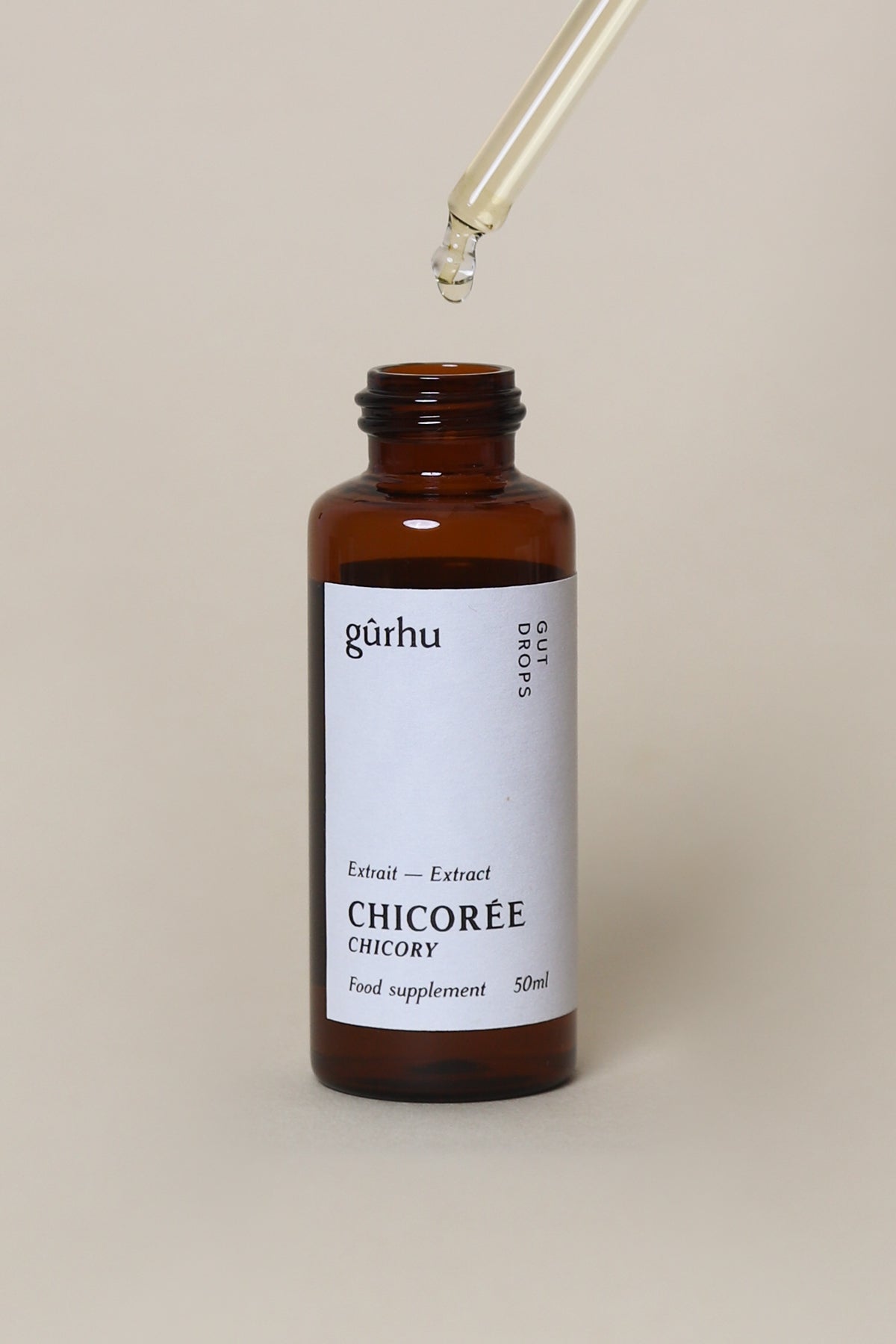 Complément alimentaire, extrait de chicorée. Gut drops - Prébiotique, digestion.
