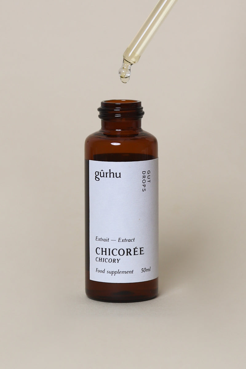 Complément alimentaire, extrait de chicorée. Gut drops - Prébiotique, digestion.